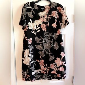 Nicole Miller Floral Linen Blend Dress